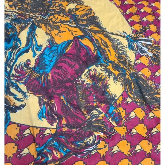 SPRINGS "Buffalo Roam" Western Bandana Native American Dancing Buffalo. Rogers - Picture 6 of 11